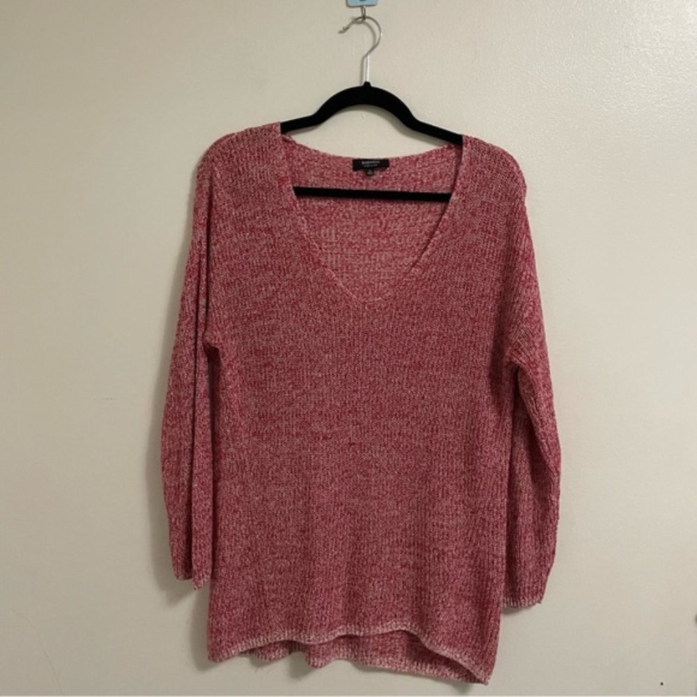 Aritzia Babaton Linen Silk Blend Oversized Red VNeck Sweater Xs